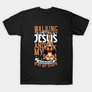 Jesus and dog - Bloodhound T-Shirt